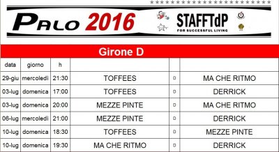 Calendario Prima Fase 2016