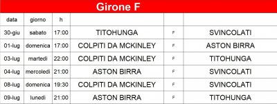 Calendario Prima Fase 2018
