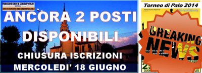 Ancora 2 posti disponibili!!!!!!